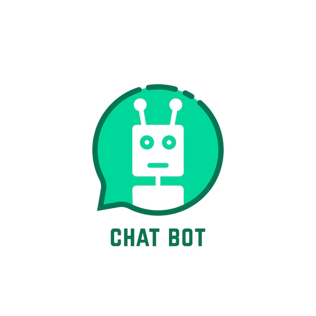 Chat bot logo like green speech bubble