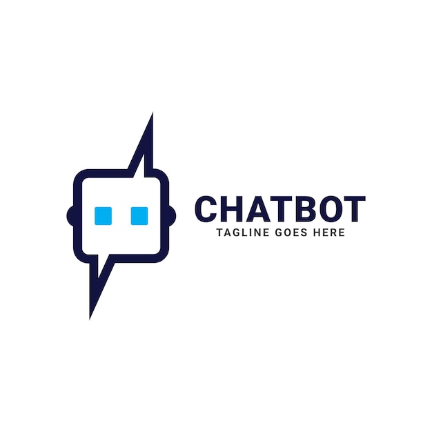 Chat Bot-logo-ontwerp Virtuele assistent Bot-pictogram Robotkop met tekstballonnen Chat Bot-klant