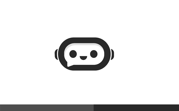 Chat bot or Robot head also Robot logo vector template