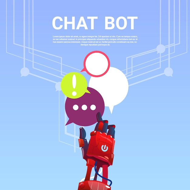 Chat bot robot virtuele hulp van website of mobiele toepassingen, concept van kunstmatige intelligentie