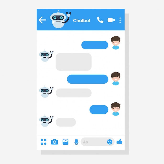 Chat bot saluta. robot programmati per parlare con i clienti online.