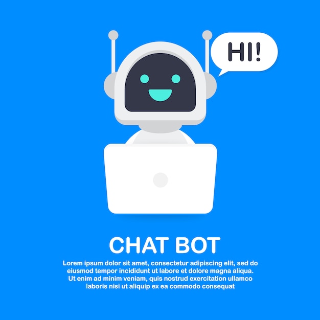 Chat Bot Using Laptop Computer template