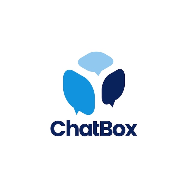 Chat box cube social talk bubble vector logo icon template illustration