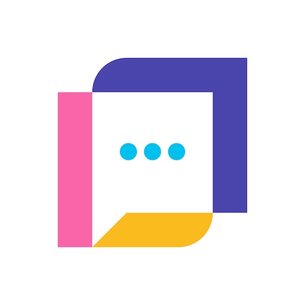 Template vettoriale di progettazione di icone del logo geometrico di chat bubble