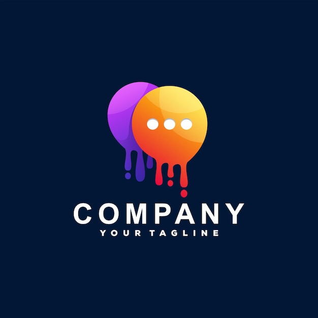 Chat bubble gradient logo design