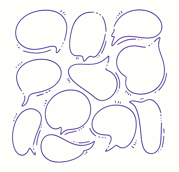 Chat bubble hand drawn decoration vector