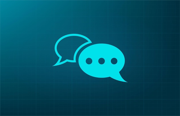 Chat bubble symbol Vector illustration on blue background Eps 10