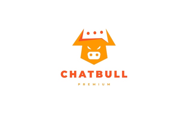 Chat Bull-logo ontwerp vectorillustratie