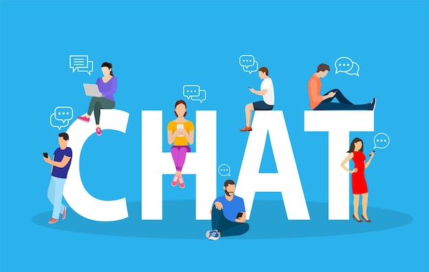 Chat concept people using mobile