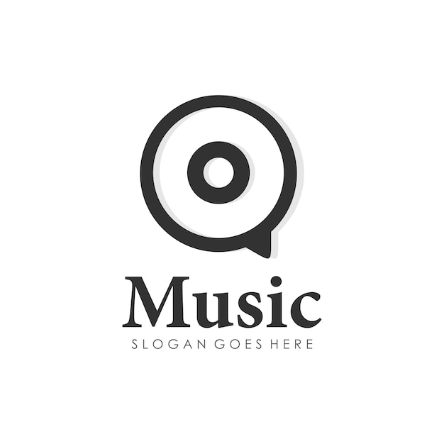 Vector chat disc music logo design template