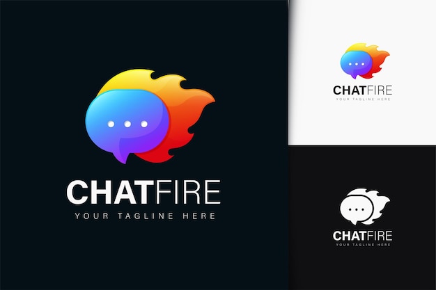 Chat fire logo-ontwerp met verloop