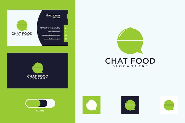 Чат еда современный дизайн логотипа