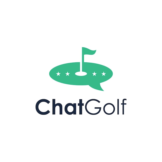 chat and golf simple sleek creative modern unique logo design