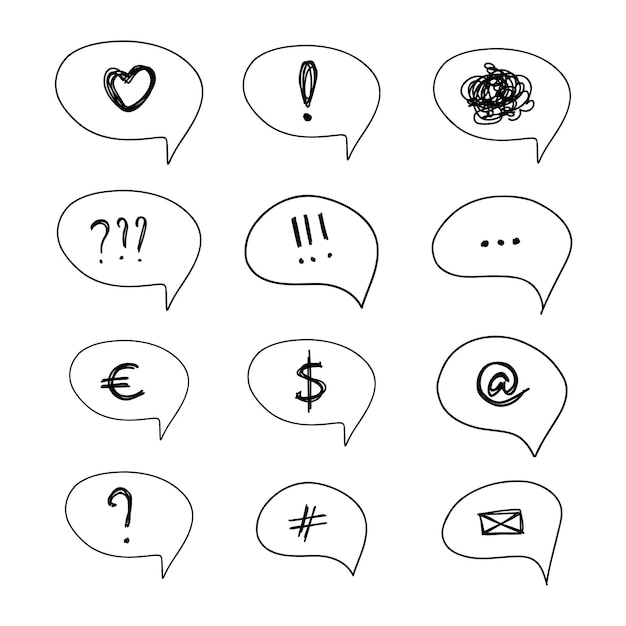 Vector chat icon. different icon doodle isolated on white background. geometric shape, illustration symbol.