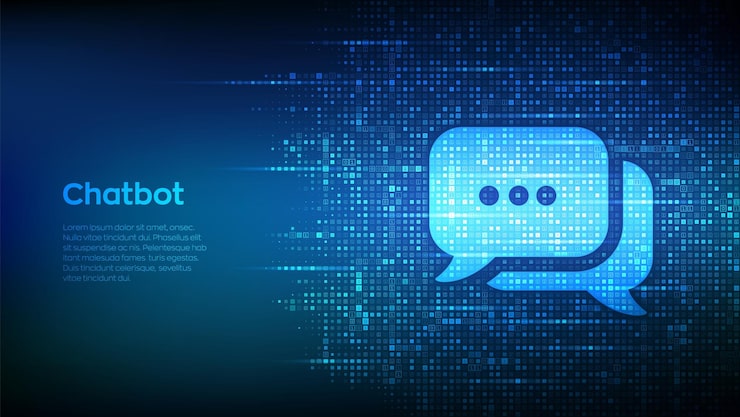 Vector chat icon made with binary code chatbot assistant application talk bubble speech dialogue balloon binary data and streaming digital code matrix background with digits 10 vector illustration