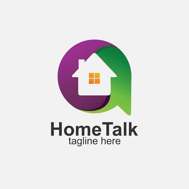 Chat icon with house logo design