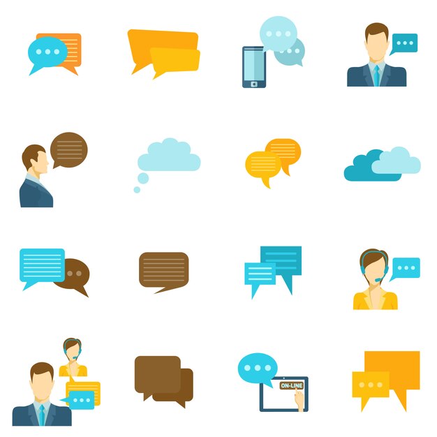 chat icons flat