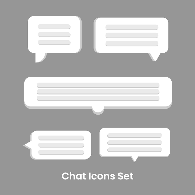 Chat icons set Free Vector