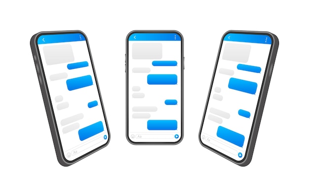 Chat Interface Applicatie met Dialoogvenster Clean Mobile UI Design Concept Sms Messenger