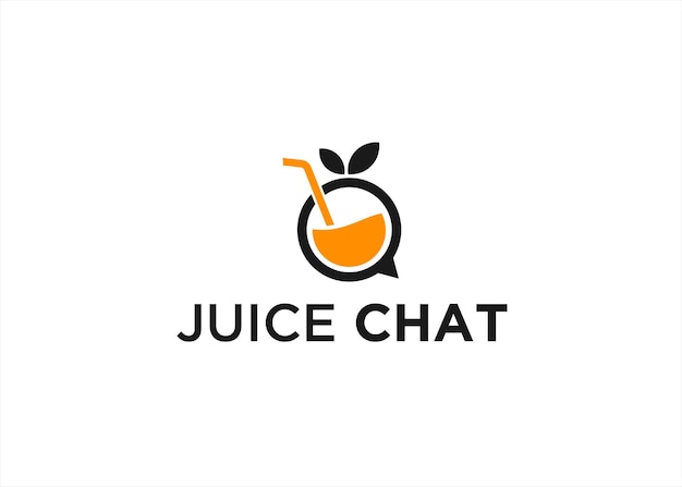 Chat succo logo design illustrazione vettoriale