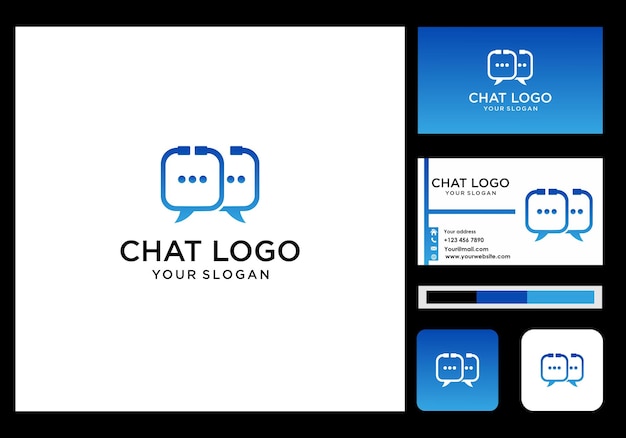 Chat logo and business card icon