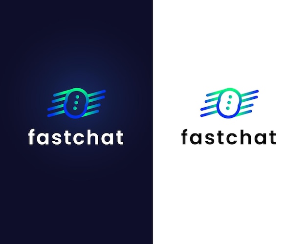 chat logo design template with fast sign