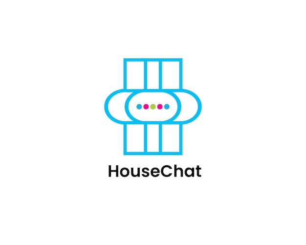 Chat logo design with house