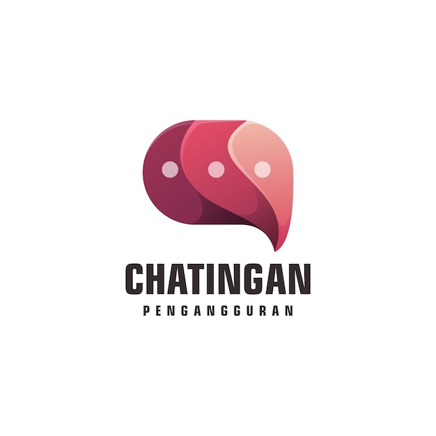 Chat logo illustration abstract colorful