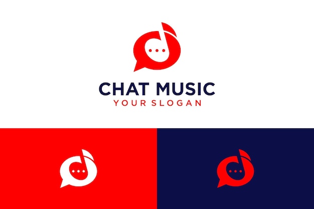 chat-logo-ontwerp met muziek of muzieknoten