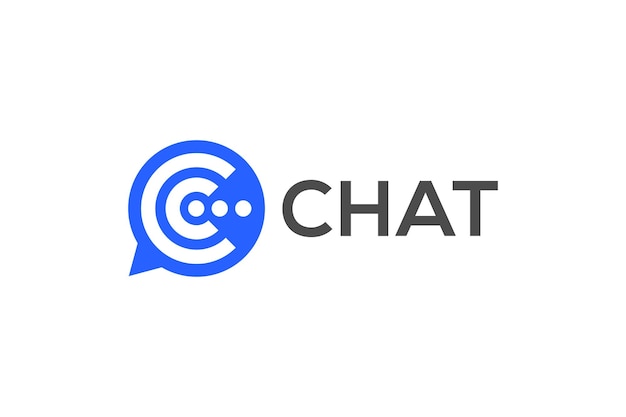 Chat logo ontwerp vector sjabloon