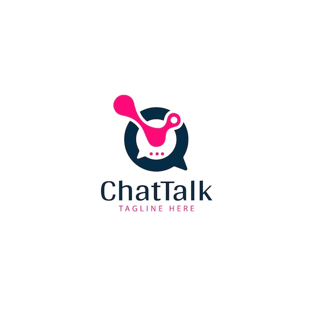 Vector chat logo typing in a chat bubble icon illustration isolated vector