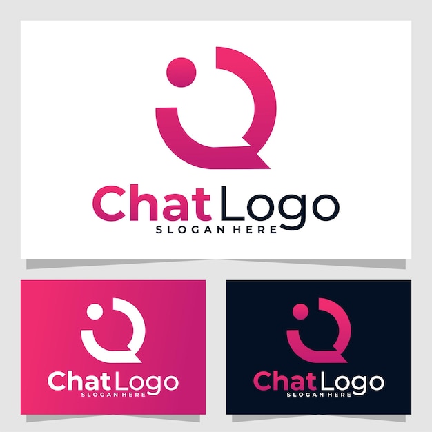 Chat logo modello di progettazione vettoriale