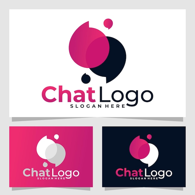 Chat logo vector ontwerpsjabloon