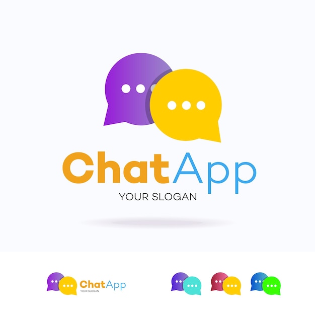 Chat logo verloopstijl voor community chat bot chatten technologie sociale media ondersteuning verbinding adviesbureau business teamwerk forum app Vector 10 eps