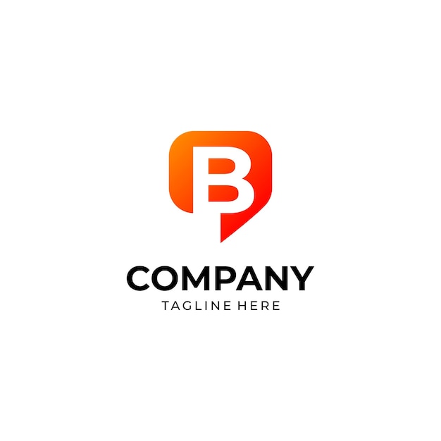 Chat logo with initial letter B design