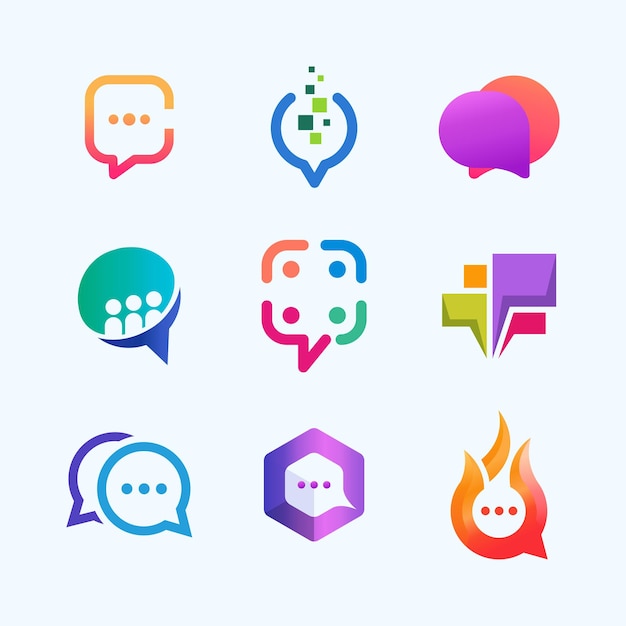 Vector chat logos collection symbol designs for business