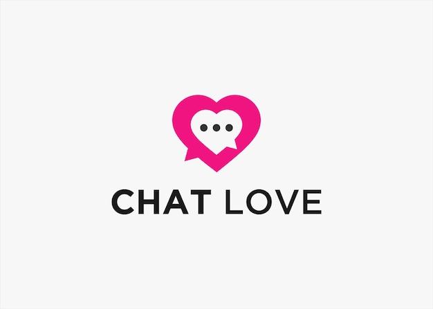 chat love logo design vector silhouette illustration