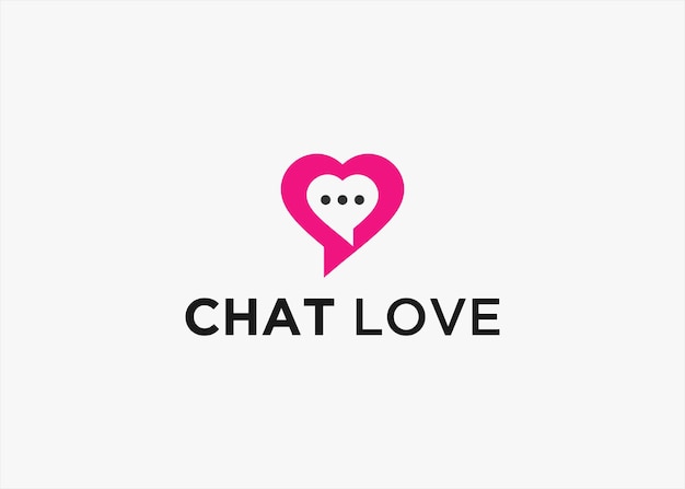 chat love logo design vector silhouette illustration