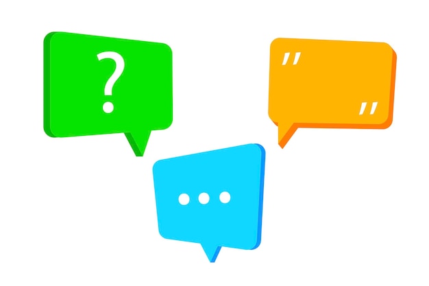 Chat message icon. Faq, support, help concept. Answer question sign. Vector illustration.