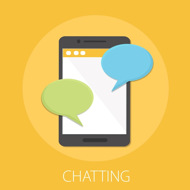 Vector chat messages notification on smartphone