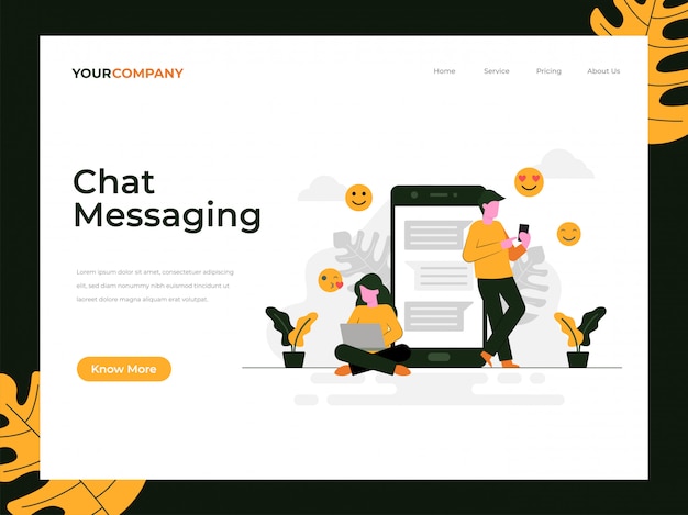 Chat messaging landing page