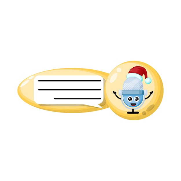 Chat microphone christmas character cute logo