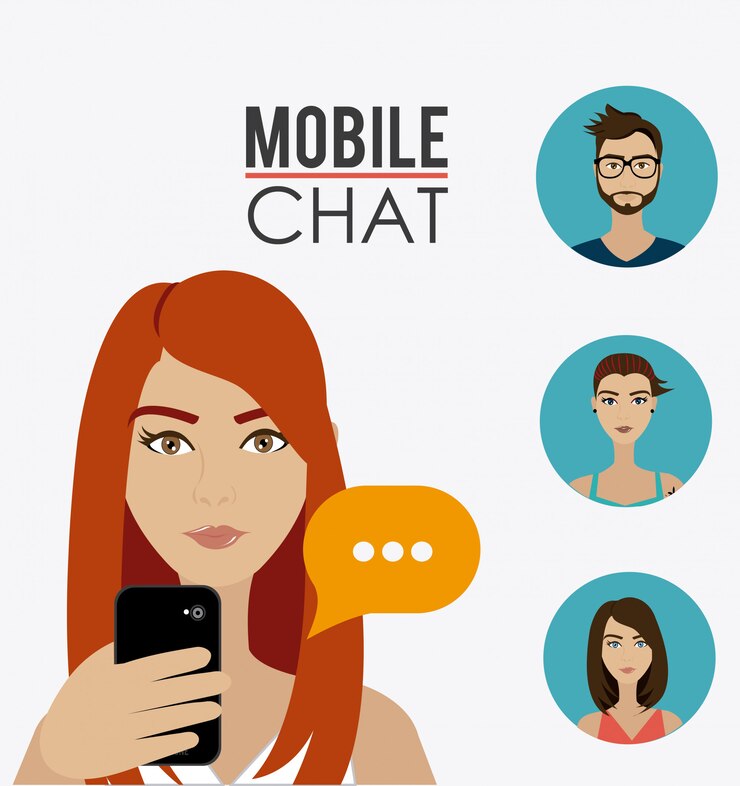 Vector chat mobile design.