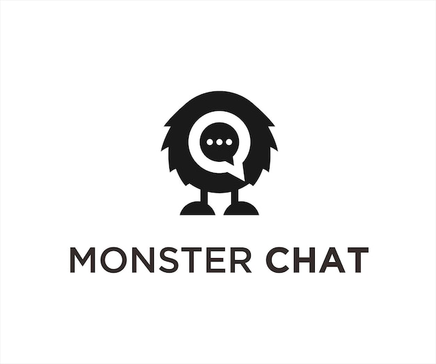 chat monster logo ontwerp vectorillustratie