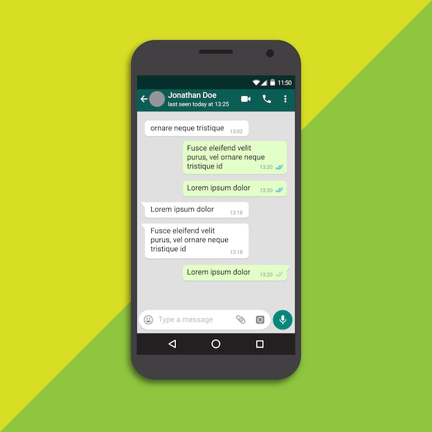 Chat screen mobile phone template