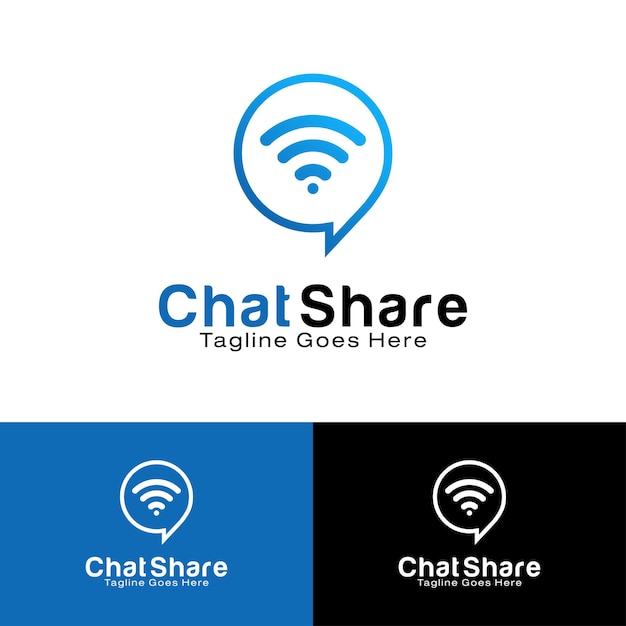 Шаблон дизайна логотипа chat share