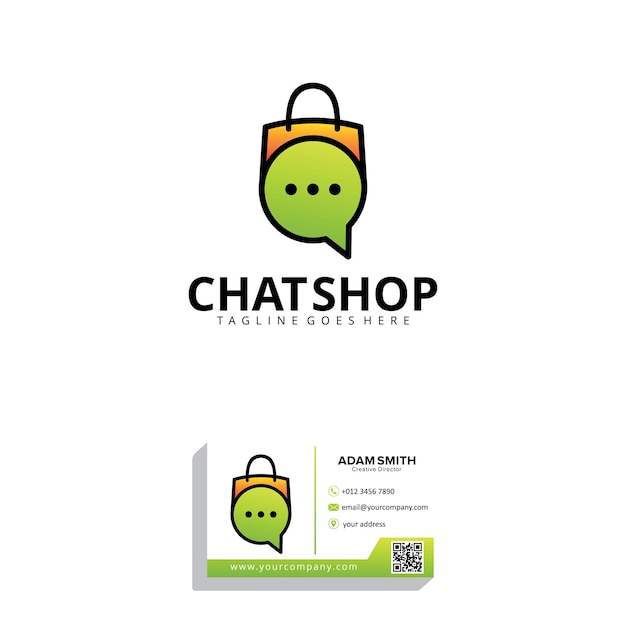 Modello di progettazione del logo del negozio di chat