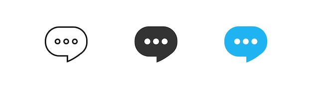 Chat speech bubble icon set different button Chatting and messaging logo with dots Vector isolated flat illustration