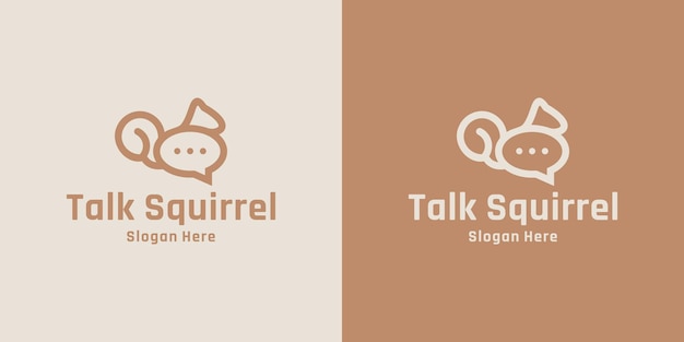 Chat squirrel logo design vector