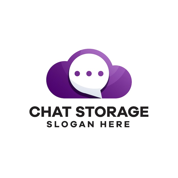 Chat storage gradient logo design